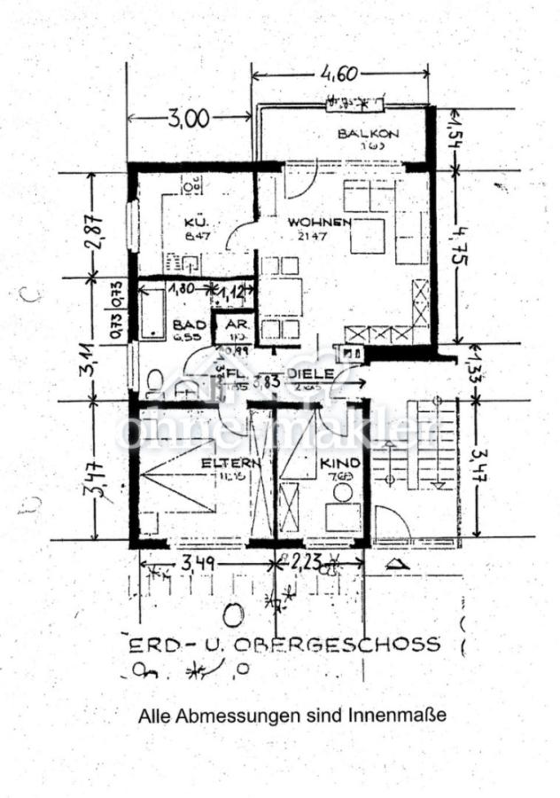 Grundriss mit Bemaßung