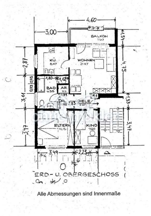 Grundriss mit Bemaßung