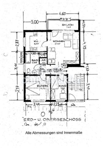 Grundriss mit Bemaßung