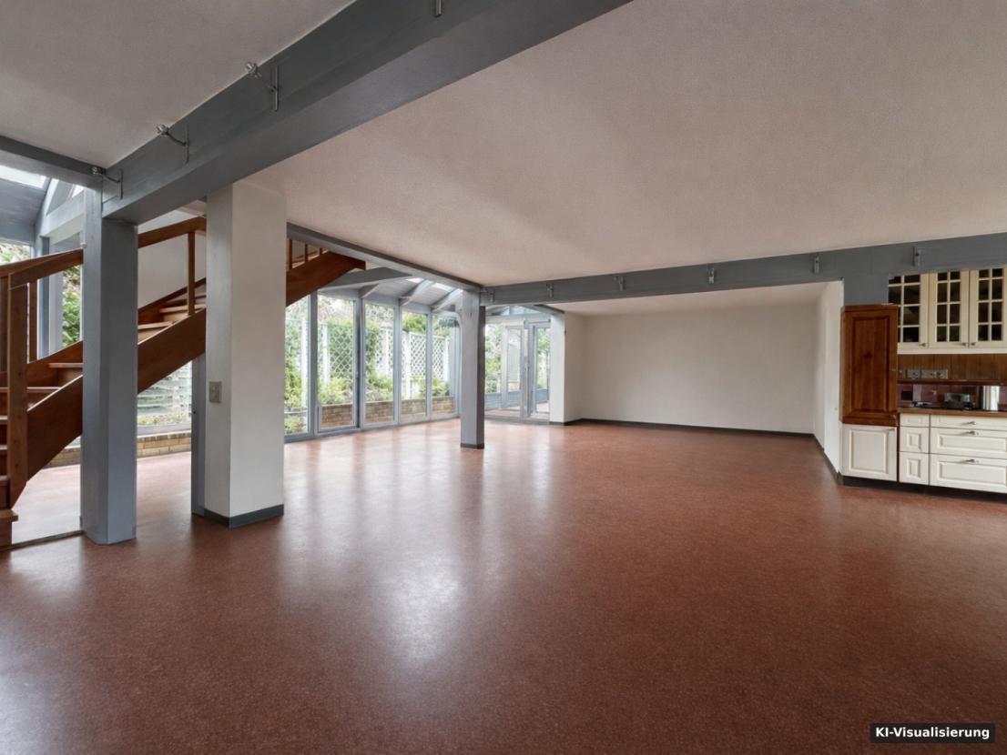 KI-Visualisierung – Offener Wohnbereich Haus 73b