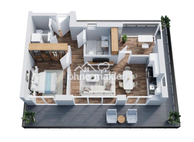 Grundriss 3D Wohnung 8 