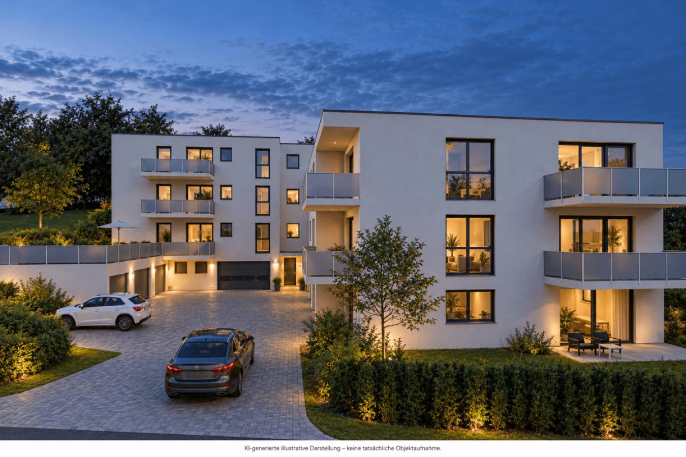 Panoramablick in der blauen Stunde