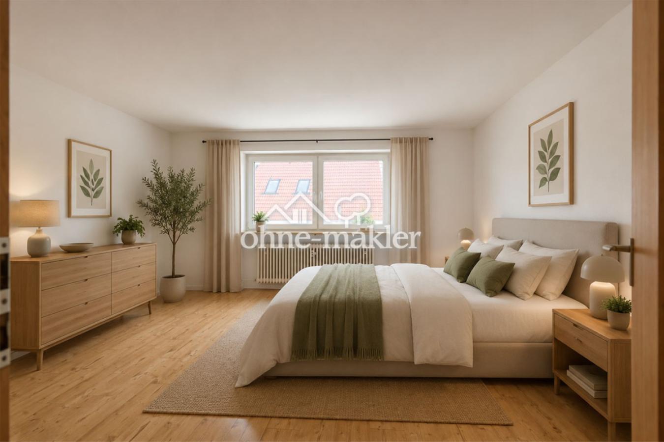 Schlafzimmer - KI möbiliert