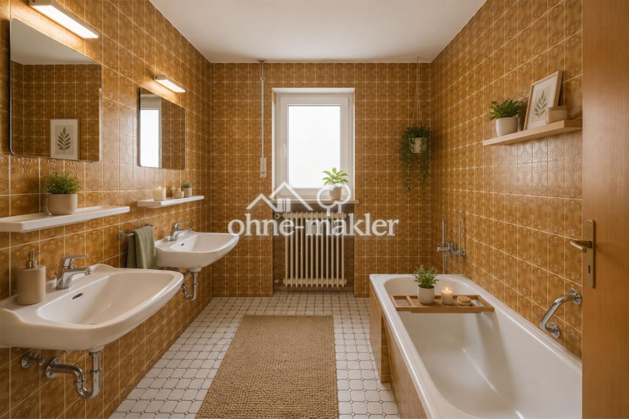 Badezimmer  - KI möbiliert
