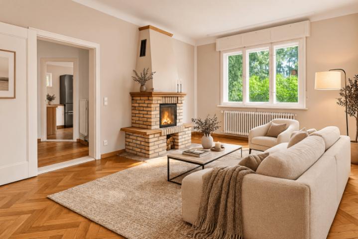 Gemütliches Wohnzimmer mit Kam
