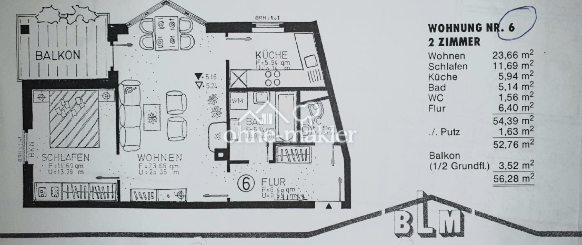 Grundriss Wohnung Nr. 6