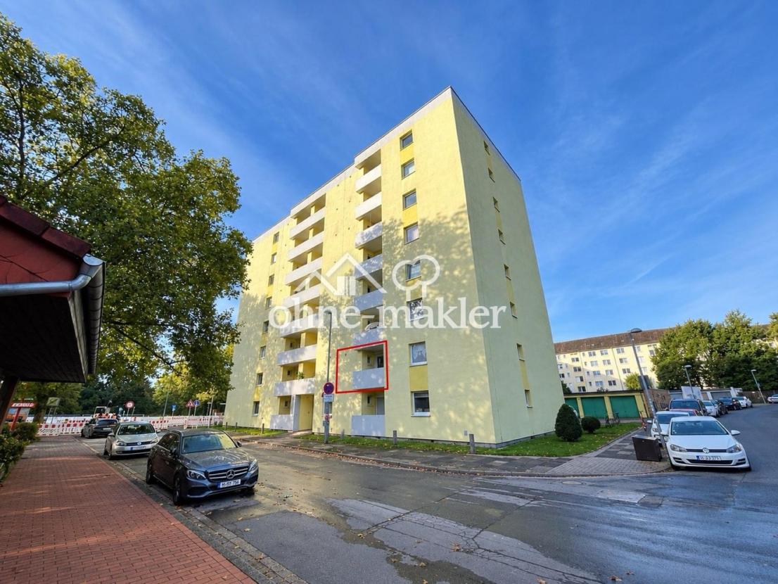 Hausansicht mit Markierung WE