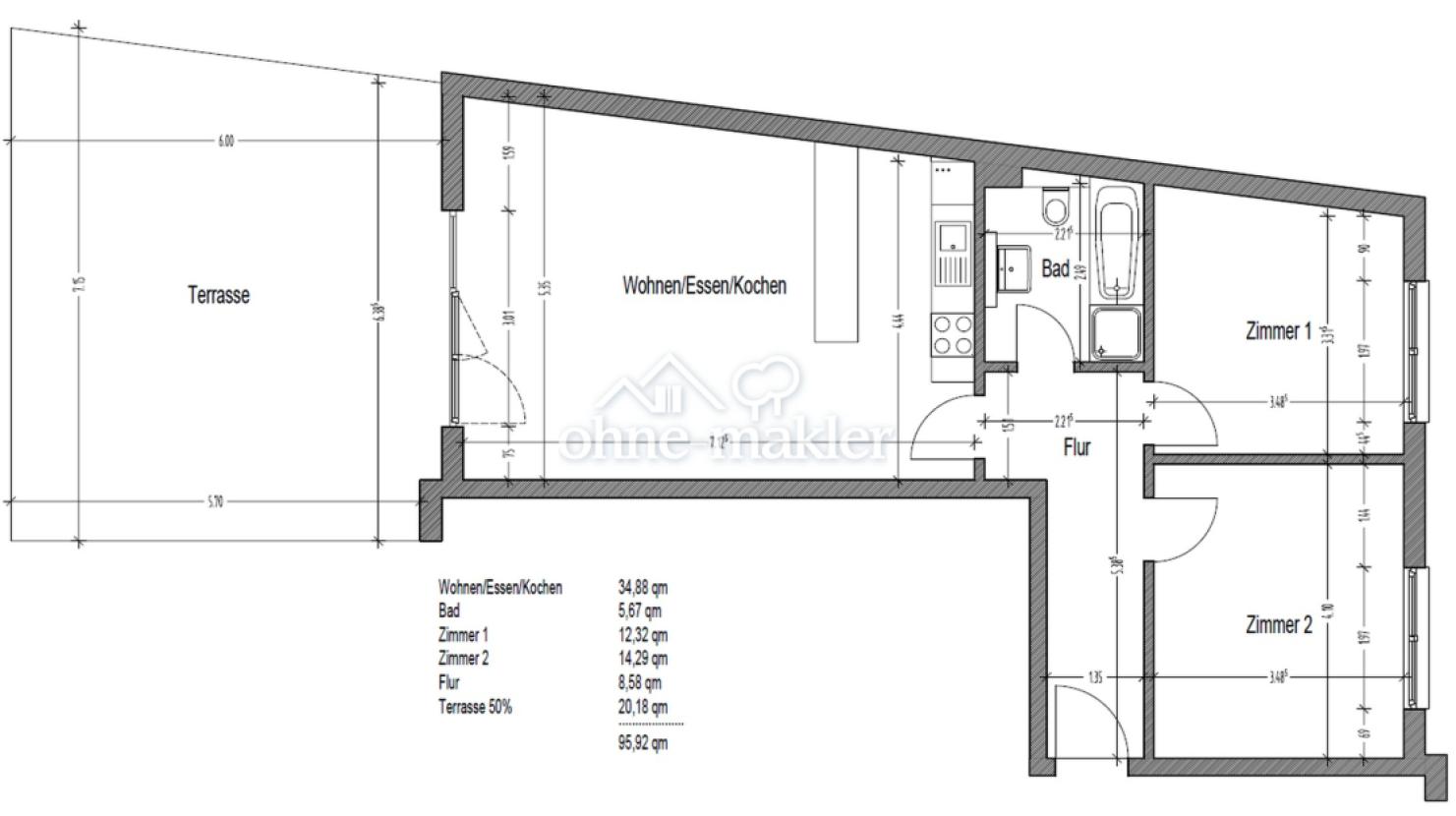 Grundriss der Wohnung