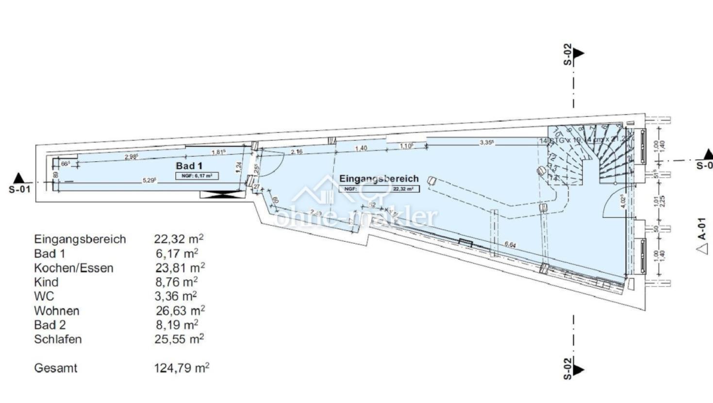 EG – Bauplan mit Maßen
