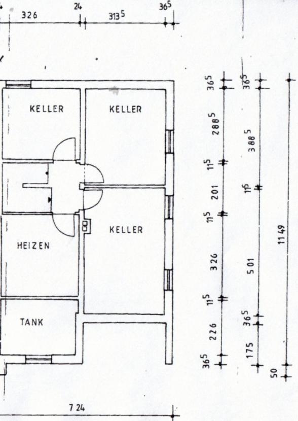 Grundrissplan Keller
