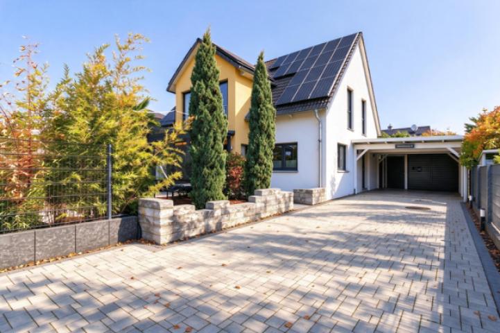 Einfahrt mit Carport
