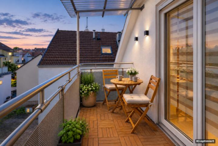 Balkon abends (KI-optimiert)