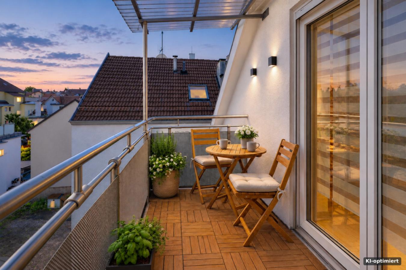 Balkon abends (KI-optimiert)