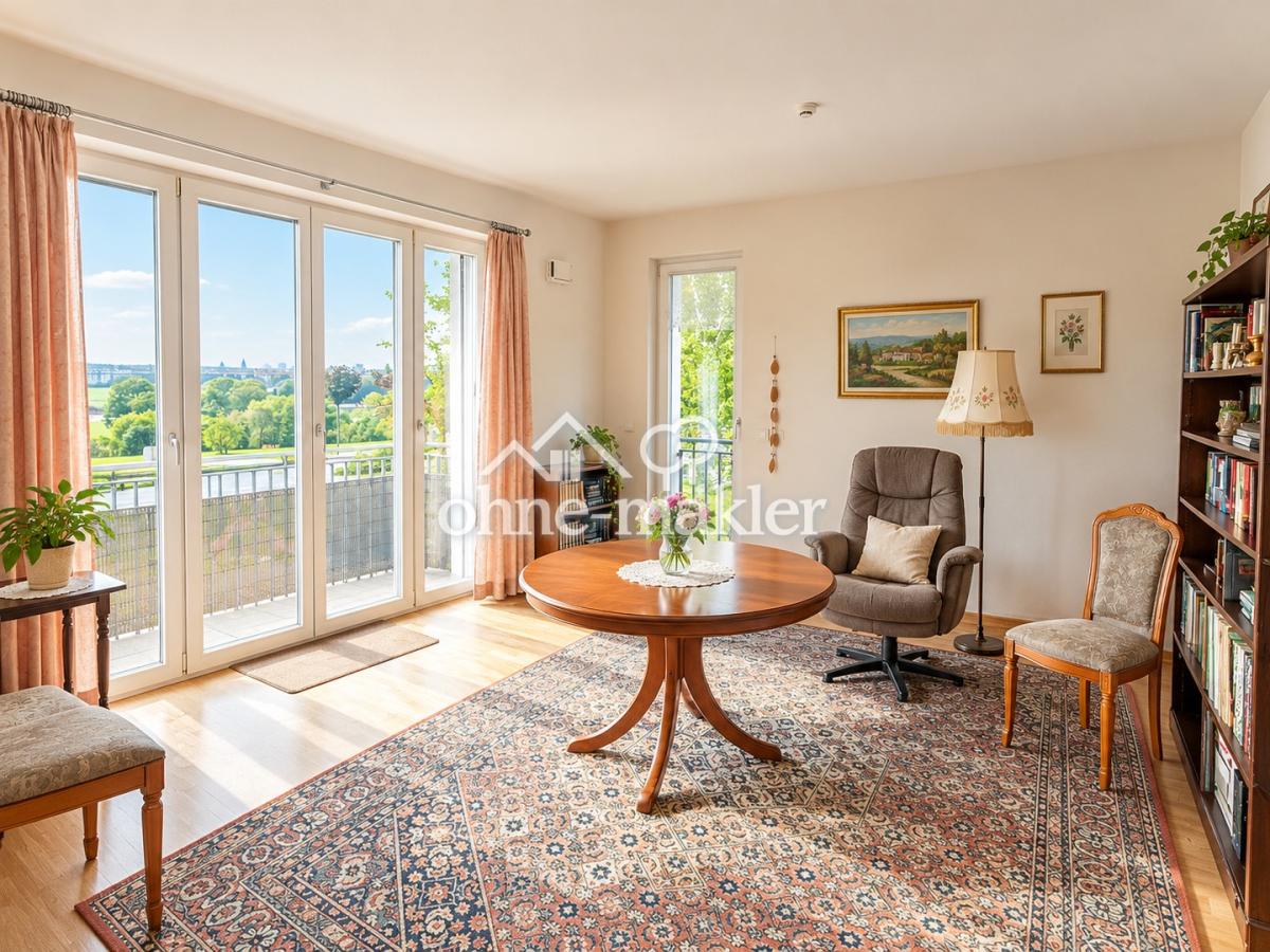 Wohnzimmer mit Balkon