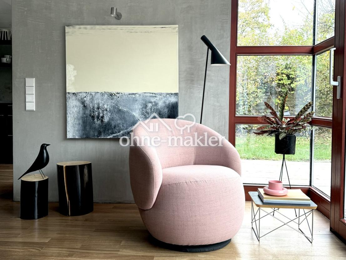 Sessel in der Eckverglasung