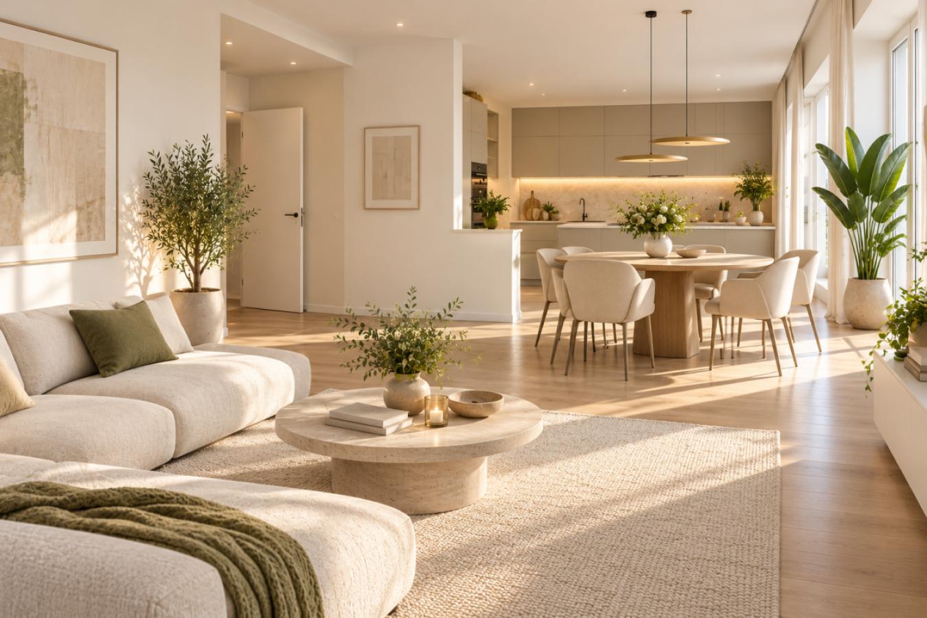 Wohn-Esszimmer mit Küche