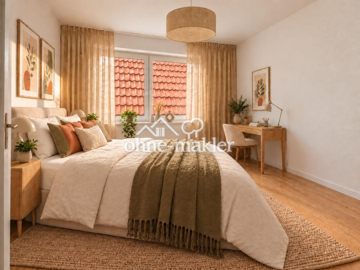Schlafzimmer -Bett links