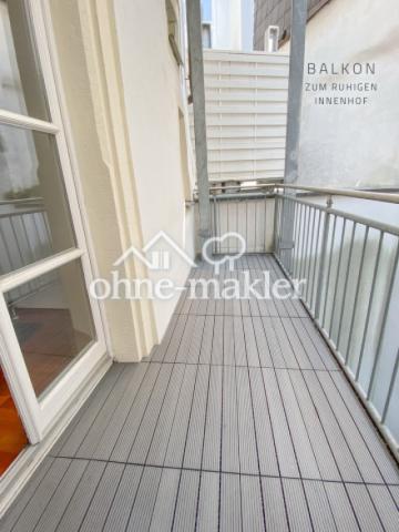 Balkon zum ruhigen Innenhof