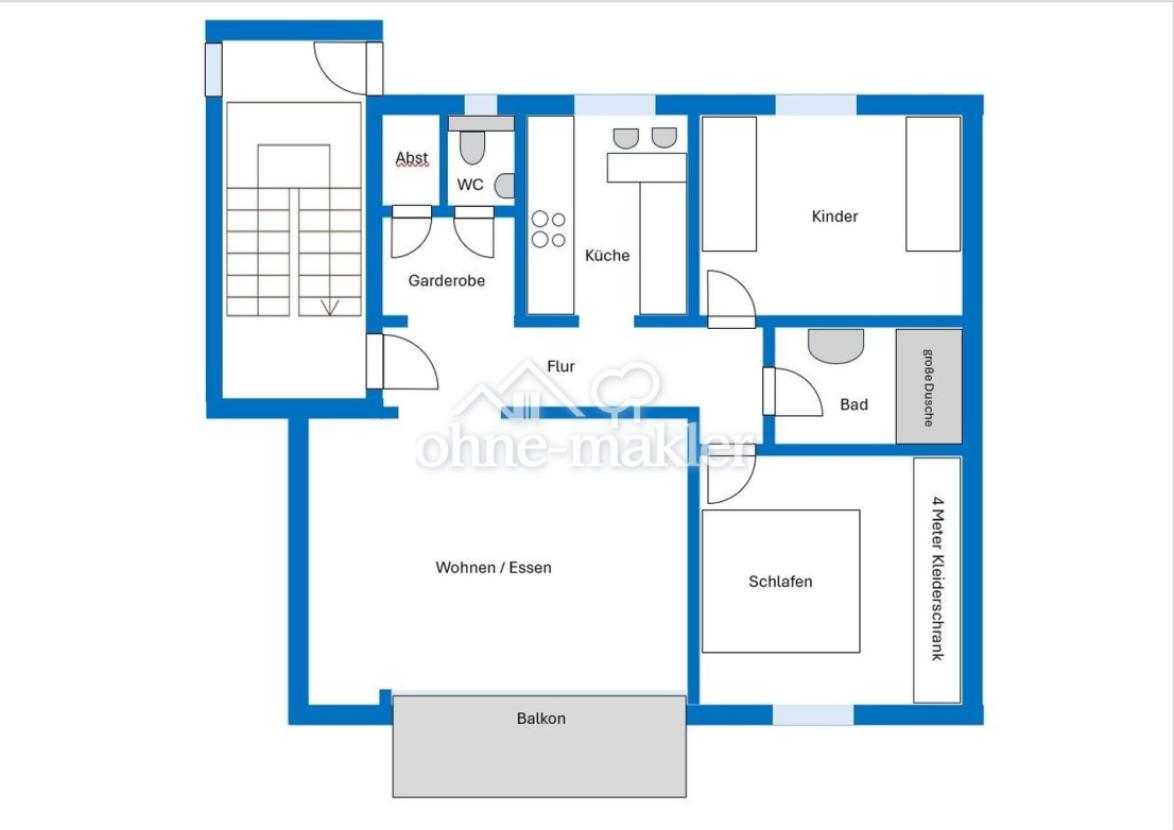 Grundriss der Wohnung
