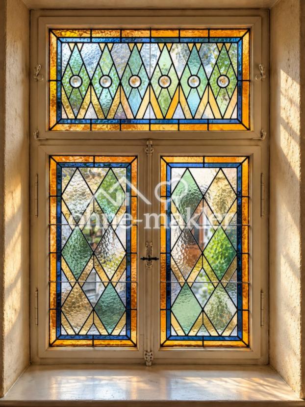 Antikes Treppenhausfenster